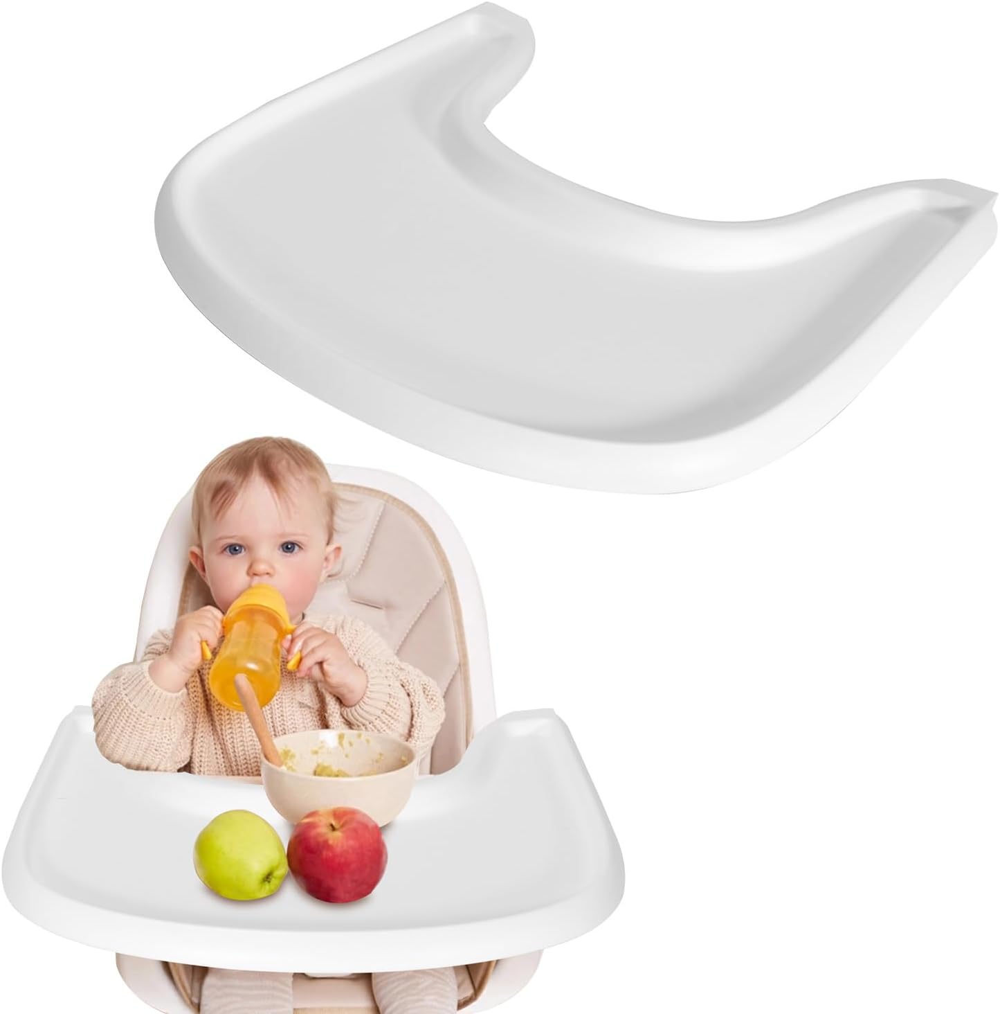 Tray Compatible with Stokke Tripp Trapp Chair, High Chair Tray Accessories for Toddler 6-36 Months, Full Cover High Chair Placemat for Stokke Highchair with Smooth Surface and Strong Suction