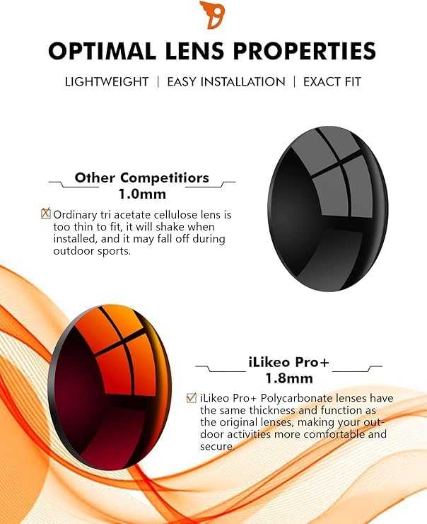Image of PRO+ Polycarbonate Replacement Lenses Compatible with Ray-Ban Meta Wayfarer RW4006 & Gen 2 RW4012 50mm Sunglasses