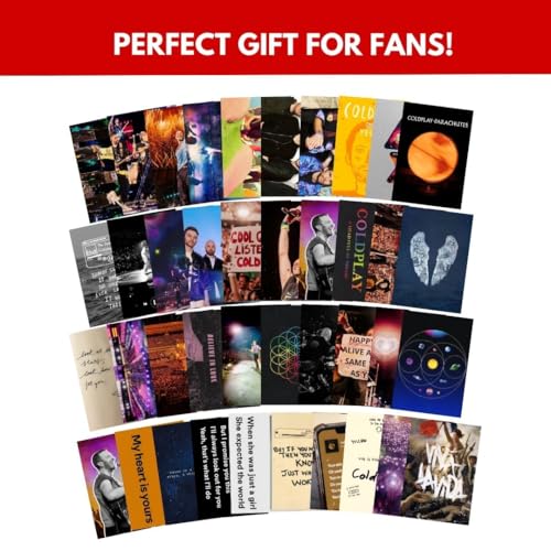 Image of auraposter Coldplay Poster (Set of 40) | Coldplay Band Mini Posters (15 x10 cm) | Mini Posters of Coldplay's songs for Wall, Bedroom, Living room | Coldplay Songs Poster| Glue Dots Included