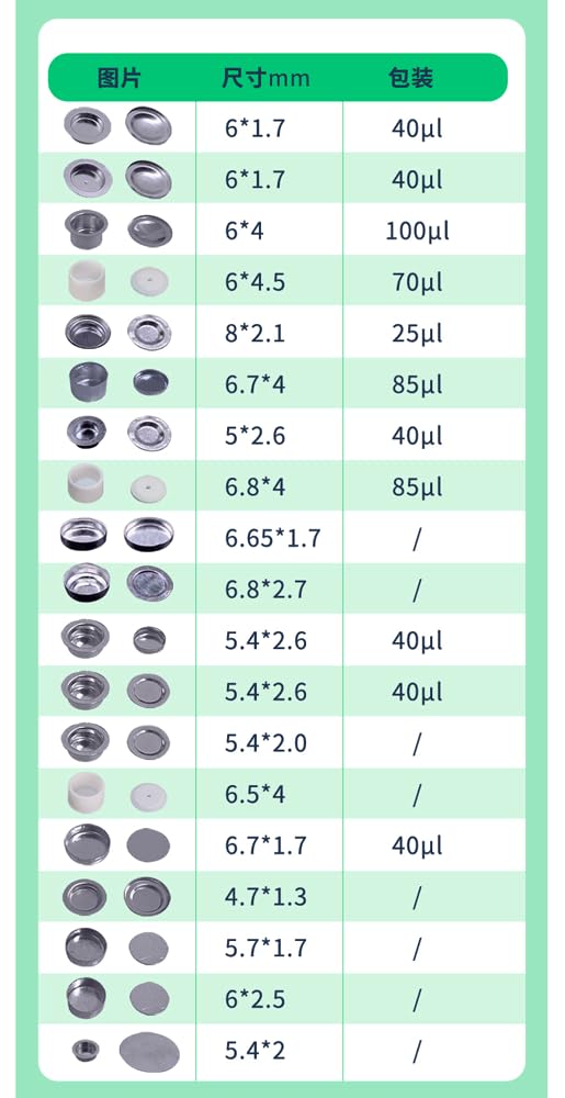 100PCS Differential Thermal Sample Dishes Crucibles, Lab DTA Crucibles, Aluminum/Alumina Ceramic/DSC/Thermal Analysis/Thermogravimetric Crucible (100, 8 * 2.1mm, Type-Diameter*Height)