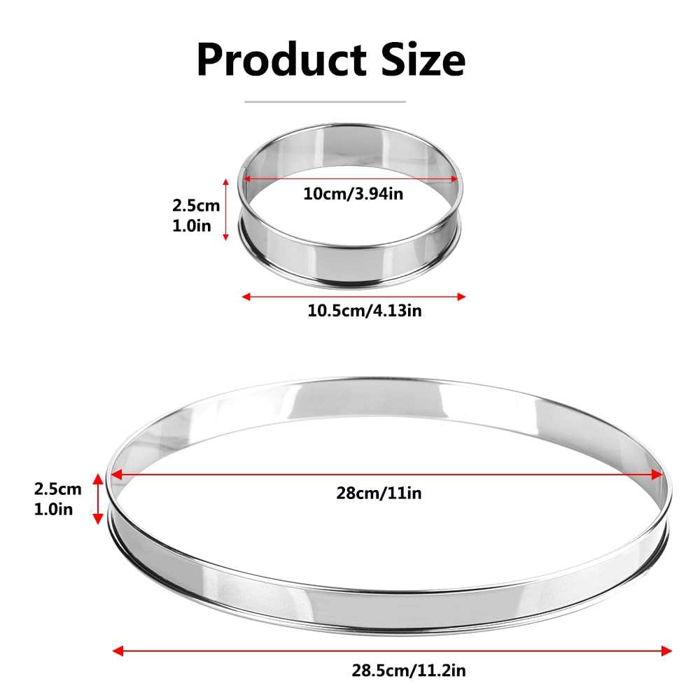 Guowall Crumpet Rings, Circular Double Rolled Edges Tart Rings - Image 4