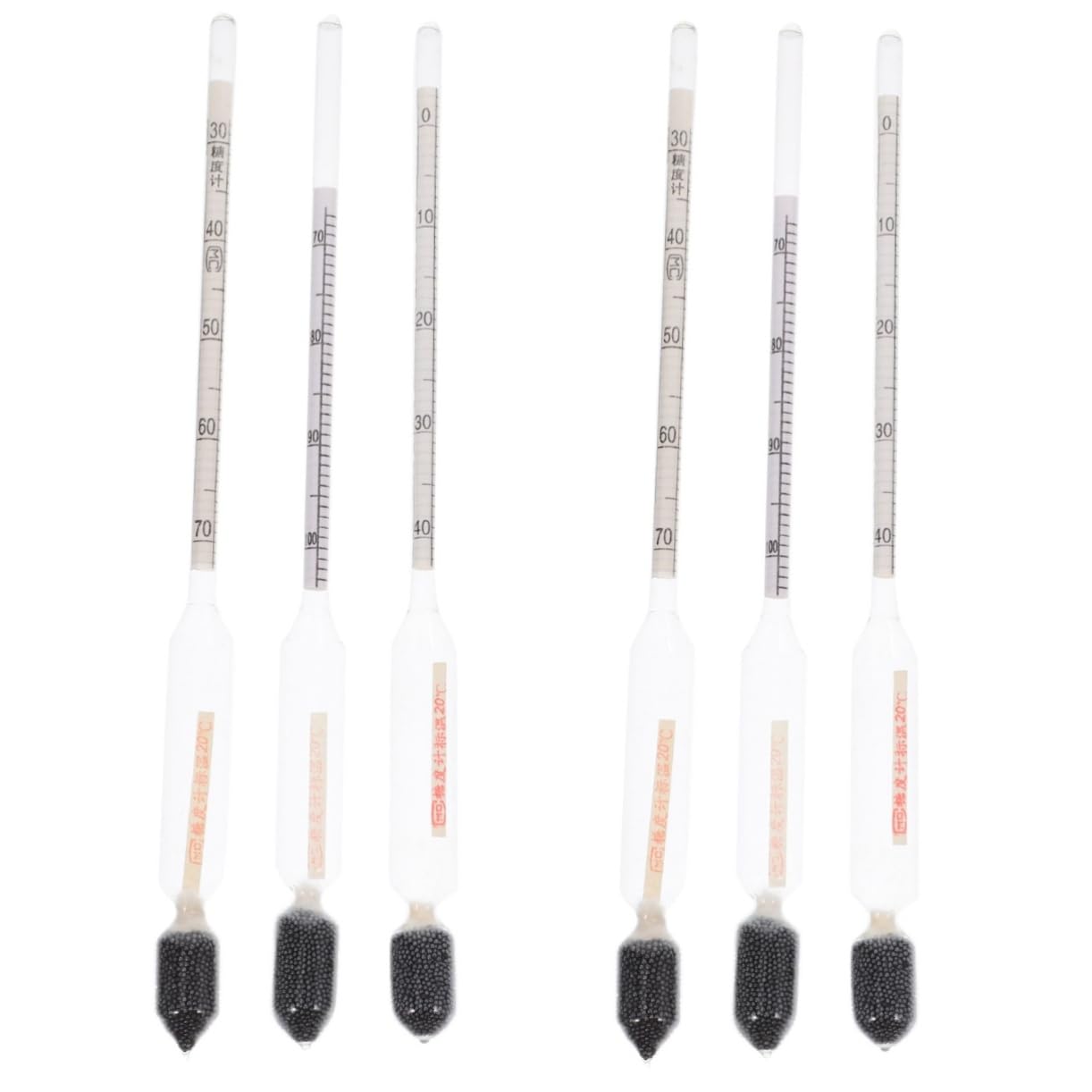 HAWILLOSCH 2sets Maple Syrup Hydrometer Scale Sugar Density Meter for Kitchen Beer/Wine Making 3pcs*2