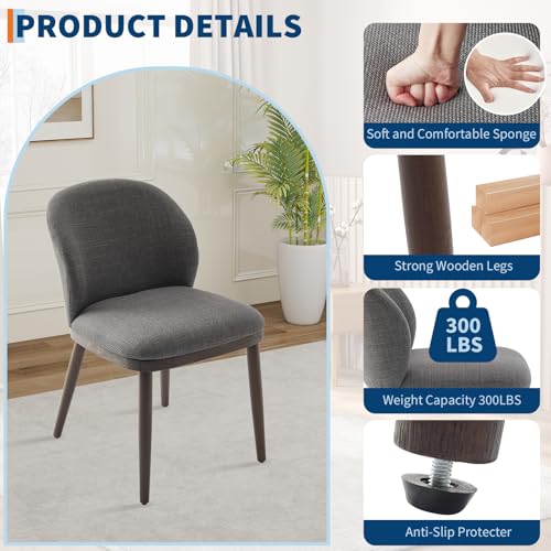 Dining Chairs Set of 2,Modern Upholstered Kitchen Chairs with Ergonomic Back Support,265lbs Capacity Dining Room Chairs with Wood Legs for Kitchen Dining Room Restaurant by Sunvasagoo - Used condition - Image 3
