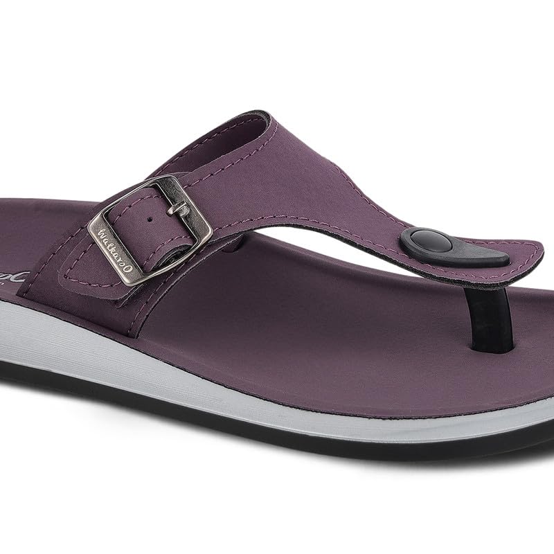 Image of WALKAROO Women'S Textured T-Strap Sandals|Soft Cushioned Footbed, Lightweight Platform PU Sole, Anti-Skid Outsole|Casual Flats,Stylish,Fashion,Travel & comfortable Sandals|WE2349