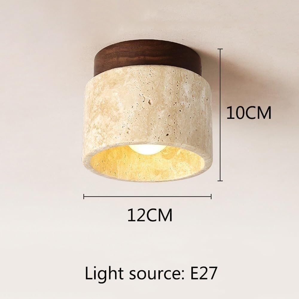 Modern Simplicity Natural Stone Marble Small Hallway Ceiling Lamp Mid Century Semi Flush Mount Ceiling Light Farmhouse Close to Ceiling Light Fixtures for Kitchen Laundry Room Porch Staircase