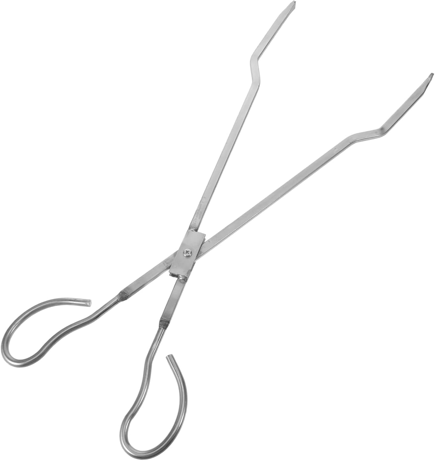 Stainless Steel Fireplace Tongs Xmas Heavy Duty Firewood Grabber