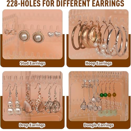 Image of Aliensware 360 Rotating Earrings Stand Holder Jewelry Display Organiser, Jewellery towers, Earrings organiser, earring organizer box, chain organiser Necklaces chain bracelet, vanity tables-Aliens