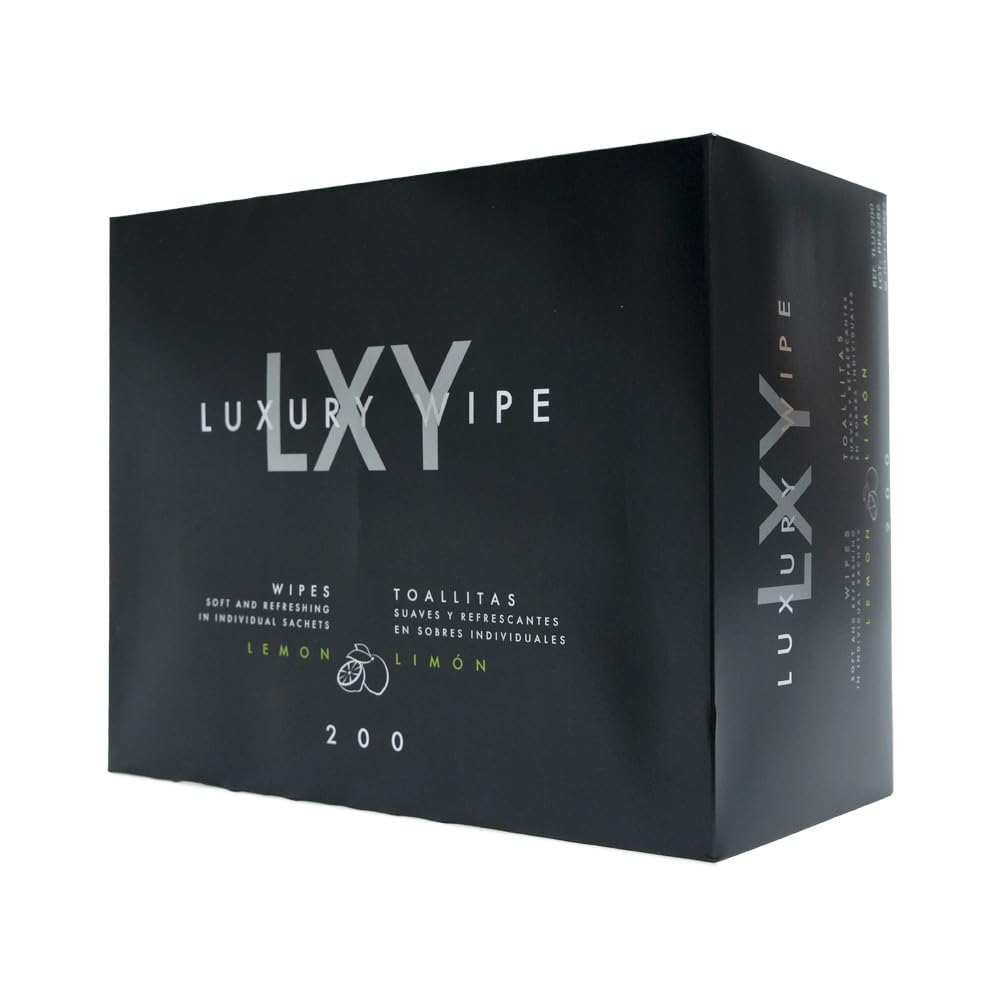 Toallitas LXY Limón | Fabricadas en tejido sin tejer | Superficie suave microperforada, no se rompen y no dejan residuos | Pack de 200 unidades