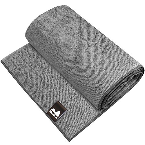 REEHUT Hot Yoga Towel (72"x24") - Microfiber Bikram Towel for Workout, Fitness and Pilates (Grey)
