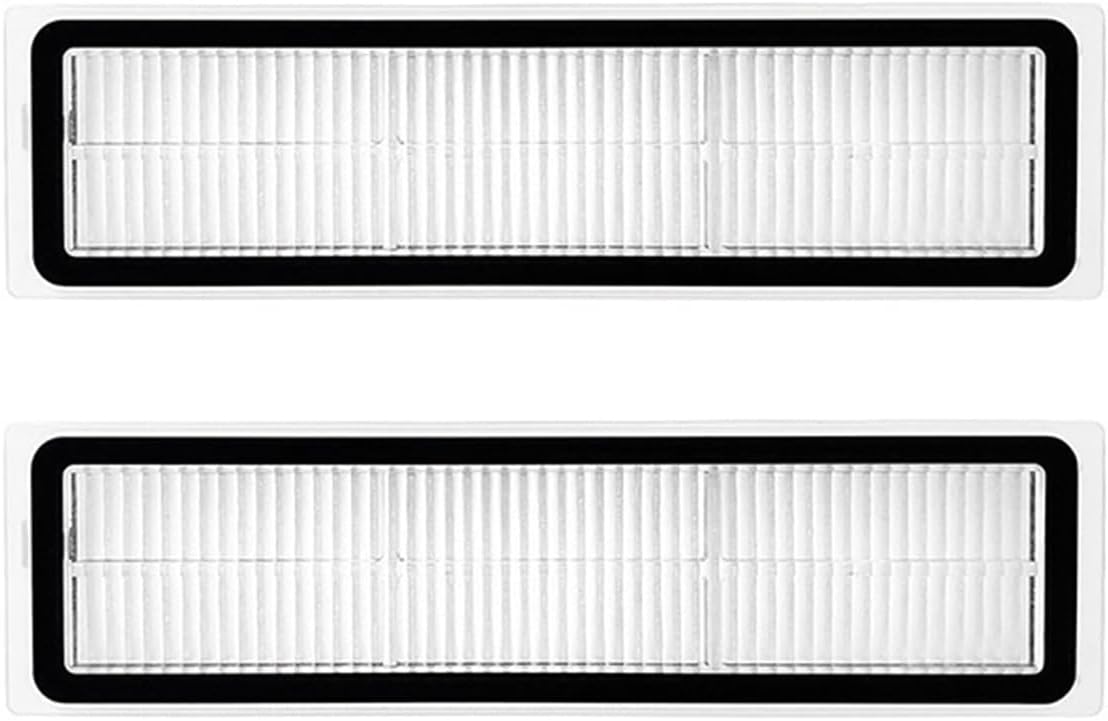 Two KarmoP HEPA filters, showing their rectangular shape and pleated filter material.