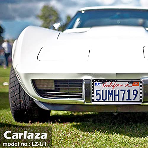 2Pcs American Us Flag License Plate Frame Car Tag Frame Cover - Lightweight Stainless Steel, The Stars And The Strips Design (Black) #TOP3