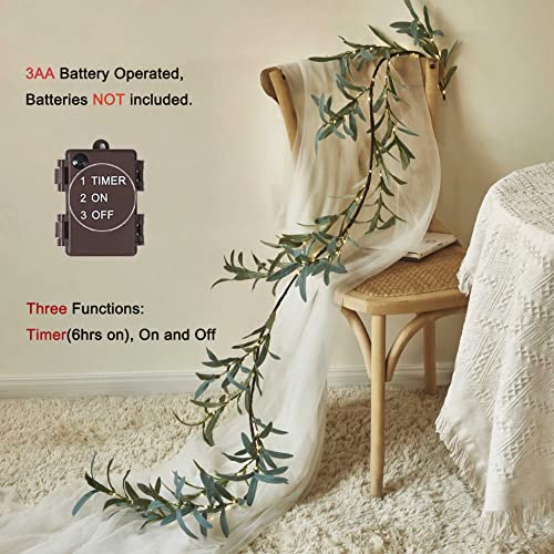 BAOLITVINE-Lighted-Olive-Garland-with-96-LED-Fairy-Lights-6FT-Battery-Operated-with-Timer-Faux-Greenery-Vine-Garland-with-Lights-for-Fireplace-Wall-Christmas-Spring-Decoration BAOLITVINE Lighted Olive Garland with 96 LED Fairy Lights 6FT Battery Operated with Timer Faux Greenery Vine Garland with Lights for Fireplace Wall Christmas Spring Decoration