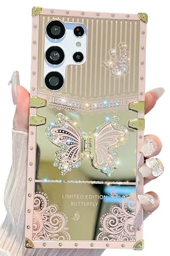 Coque Samsung S22 Ultra rose cadeau idéal pour fille avec support antichoc