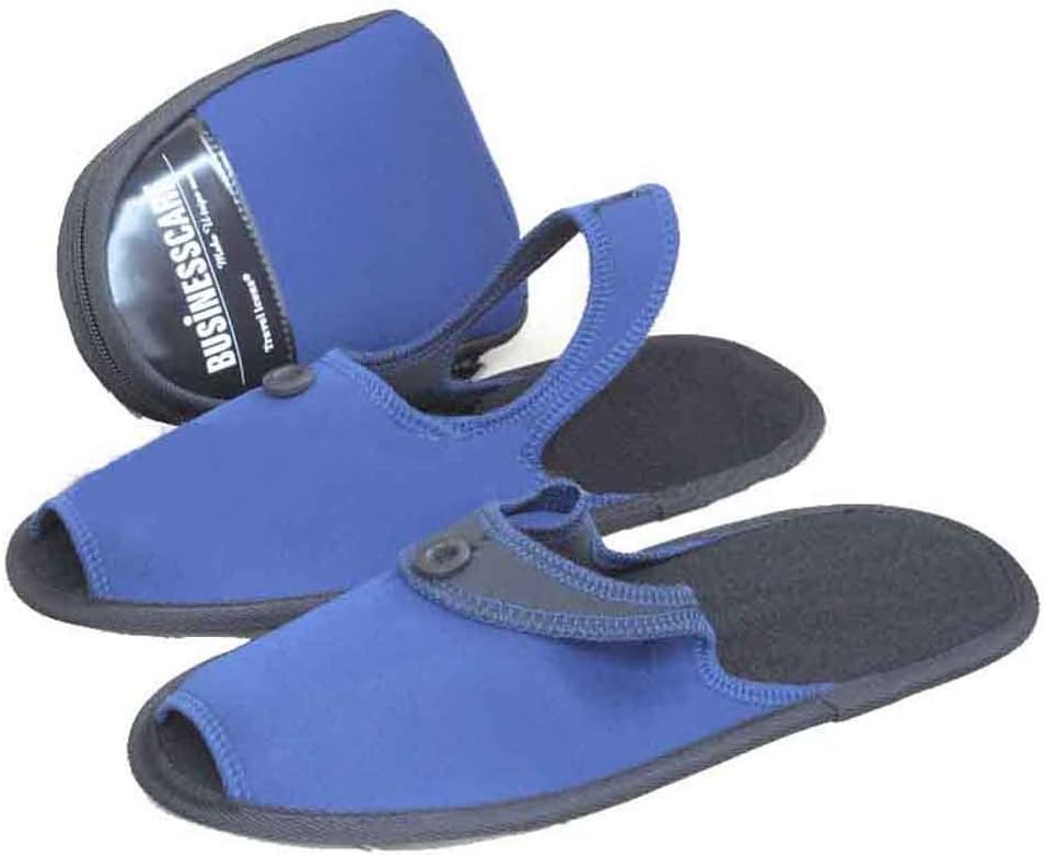 Santimon Men Women Travel Business Trip Fold Aviation Collapsible Casual Non-Slip Slide Slippers Shoes Blue M