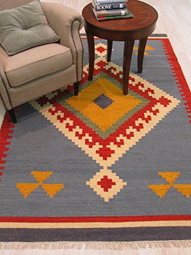 Eorc Dn6Mu8X10 Handmade Wool Keysari Kilim Rug, 8'4 X 10', Blue #TOP3