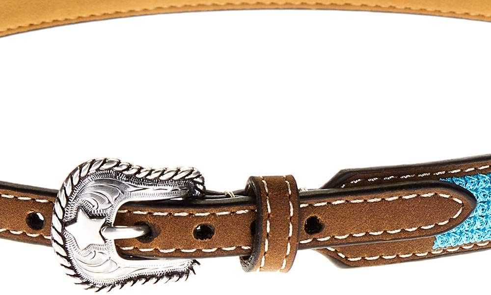 M&F Western Products Buckstitch Tooled Ivory Rawhide Western Hatband - Brown Multi, Medium