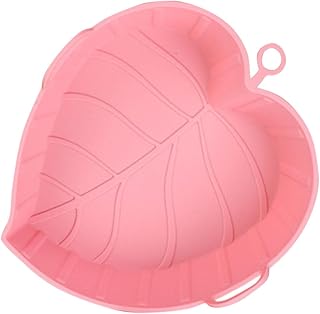 Mipcase Bandeja para Hornear con Estera de Silicona Cesta reemplazo esteras Revestimiento de silicio a airfryer Suministros de freidora de Aire delineador de Silicona Gel de sílice Rosa