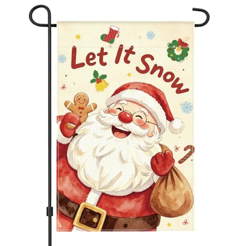 AhfuLife Fanion jardin Noël Père Noël 12x18 pouces