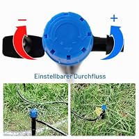 VooGenzek 40 Stücke 360 Grad Einstellbare Bewässerung Sprinkler, 8-Loch Garten Bewässerung Tropfer for 4/7mm Schlauch, für Gewächshaus, Topfpflanzen, Blau (mit Verbinder) – Ansicht 3