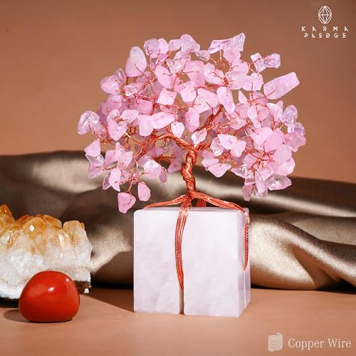 Rose Quartz Crystal Tree of Life Unique Birthday Gifts for Women, Mom, Sister, Friends. Handcrafted Chakra Healing Crystal and Stones for Positivity, Money, Luck, Aesthetic Home and Office Decor - Image 5