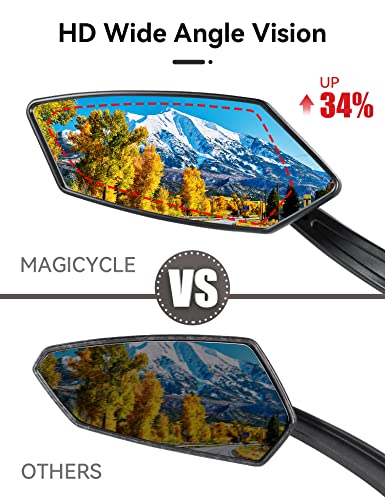 Bike Mirror 1 Pair, MAGICYCLE Bike Mirrors Handlebar Rear View Mirror, E-Bike Mirrors, 360 Degree Adjustable Rotatable Bicycle Mirrors for Handlebars, Safe Wide Angle HD Glass Bike Side Mirrors - Image 5