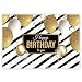 Funnytree 7x5ft Gold Happy Birthday Party Backdrop Black Stripes Shiny Glitter Adults Party Decorations Photography Background Golden Balloons Sparkle Glamour 30th 40th 50th 60th Photo Booth Banner