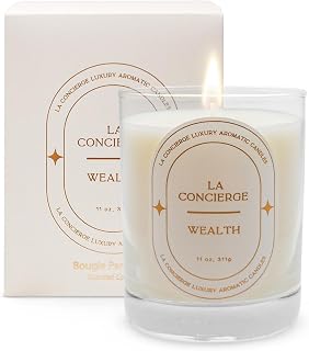 La Concierge Luxury Aromatic Amber, Bergamot, Patchouli, Vanilla Candle, Gifts for Men and Women, Relaxation, Best Candles for Home, Handpoured Premium Soy Candles, Highly Scented