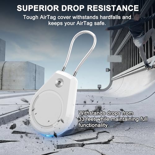 Image of Keychain Holder Case - Waterproof Shockproof Protective Air Tag Key Chain Cover with Steel Wire Cable, Anti-Lost Accessory Compatible with Air for Keys, Luggage, Backpack, Pets