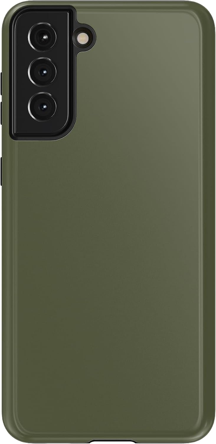 Casely Galaxy S21 Plus Case | Army Green | The Boyfriend Collection | Essential Slim Dual-Layer Protective Design