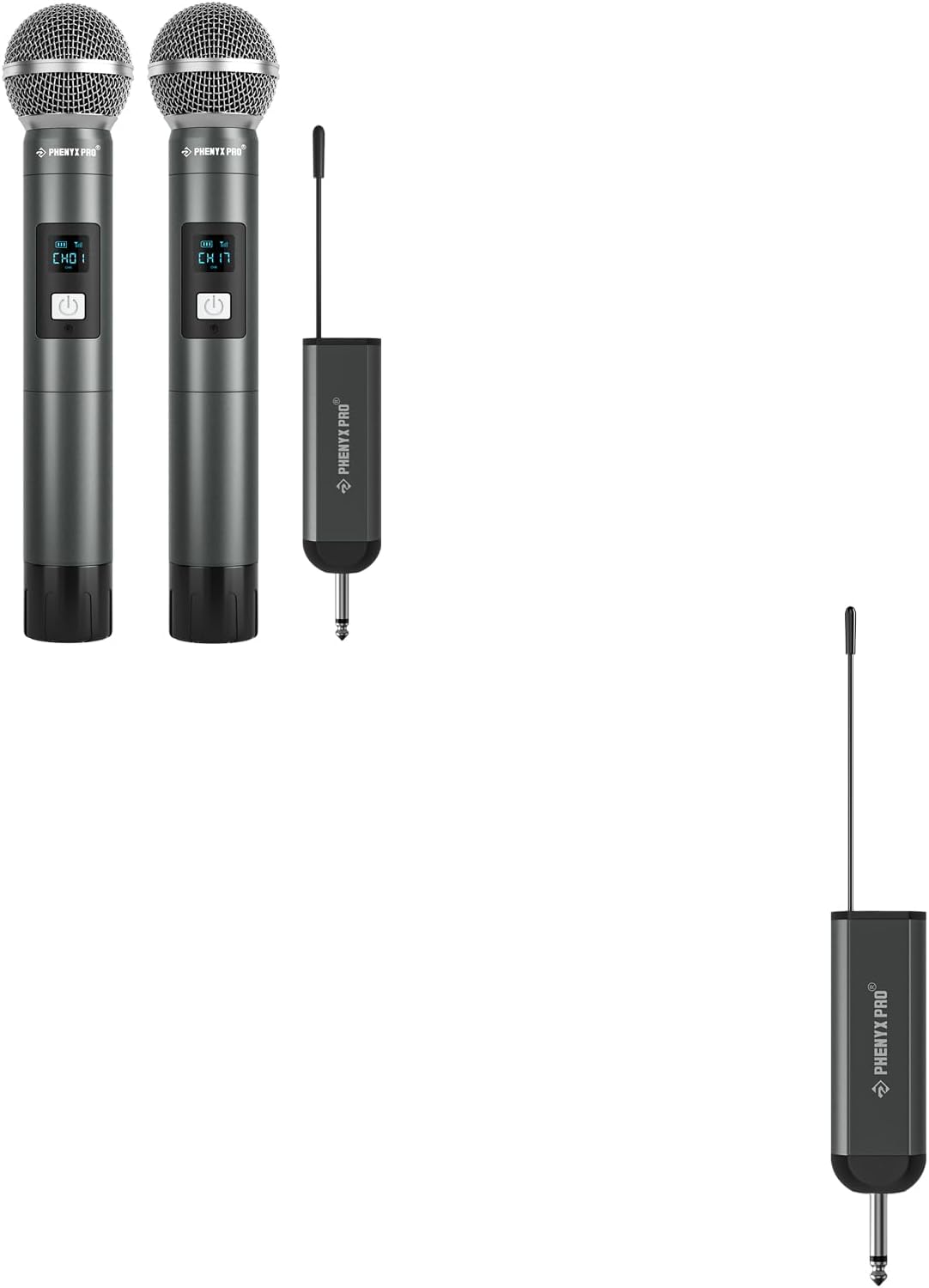 Phenyx Pro Dual Digital Wireless Microphone System PDP-2-2H Bundle with Portable Wireless Receiver PWR-P-900