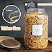 CZHQSMZ Set of 2 Large Glass Flour and Sugar Containers with 132 Pantry Labels - Glass Food Storage Jars with Airtight Bamboo Lid for Flour Pasta Candy Coffee Cookie and More(1 Gallon/4000 ml)