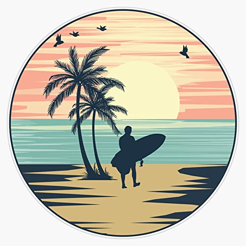 Surfboards Vintage Retro Style Surfing Perfect Beach Souvenir Sticker Bumper Sticker Vinyl Decal 5"