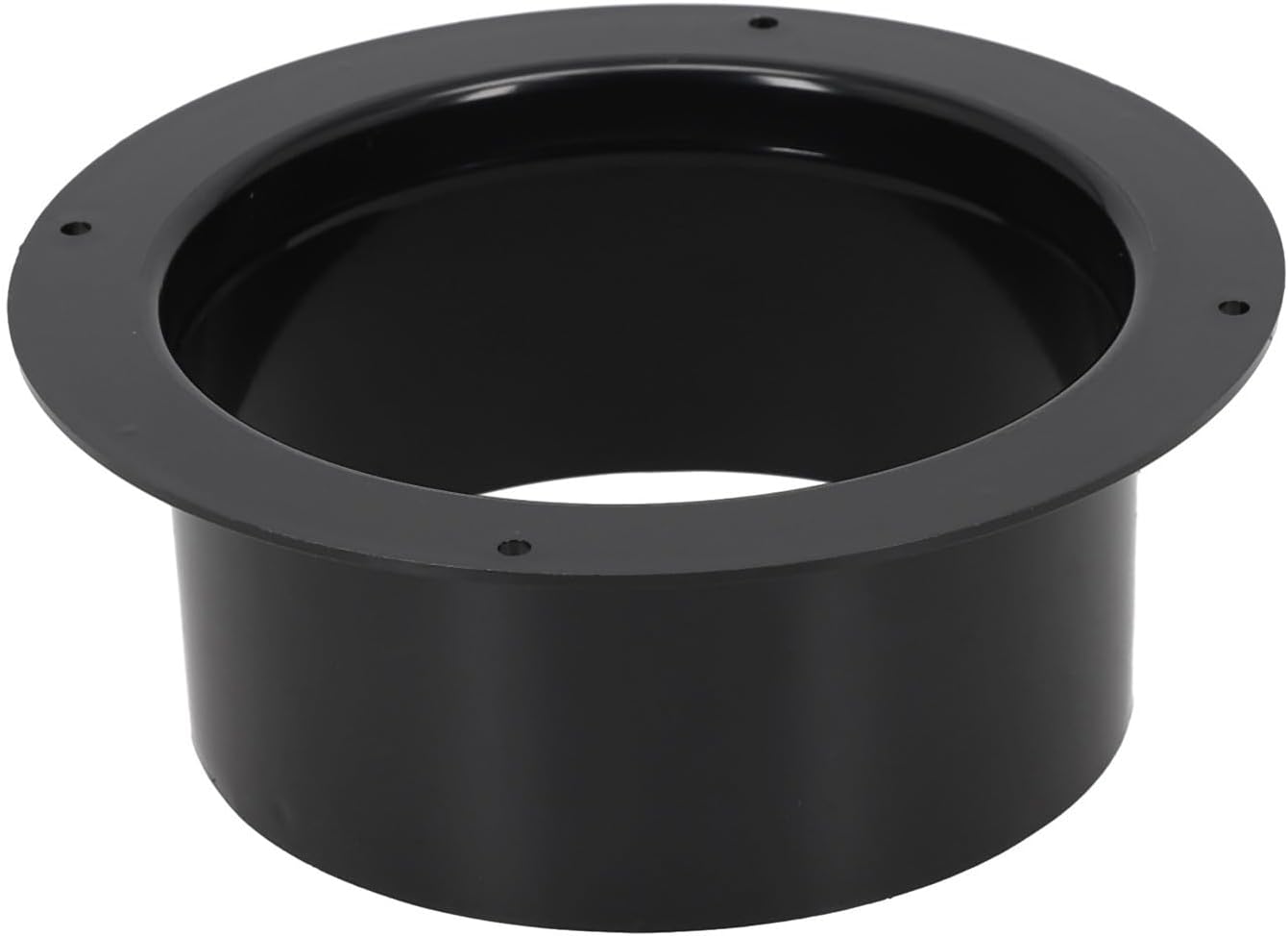 ABS Straight Pipe Flange Connector for Ventilation Ducting, Black Wall-Mounted Exhaust Outlet Adapter in 4in 5in 6in Sizes for HVAC Cooling and Heating Systems(5inch（125mm）)