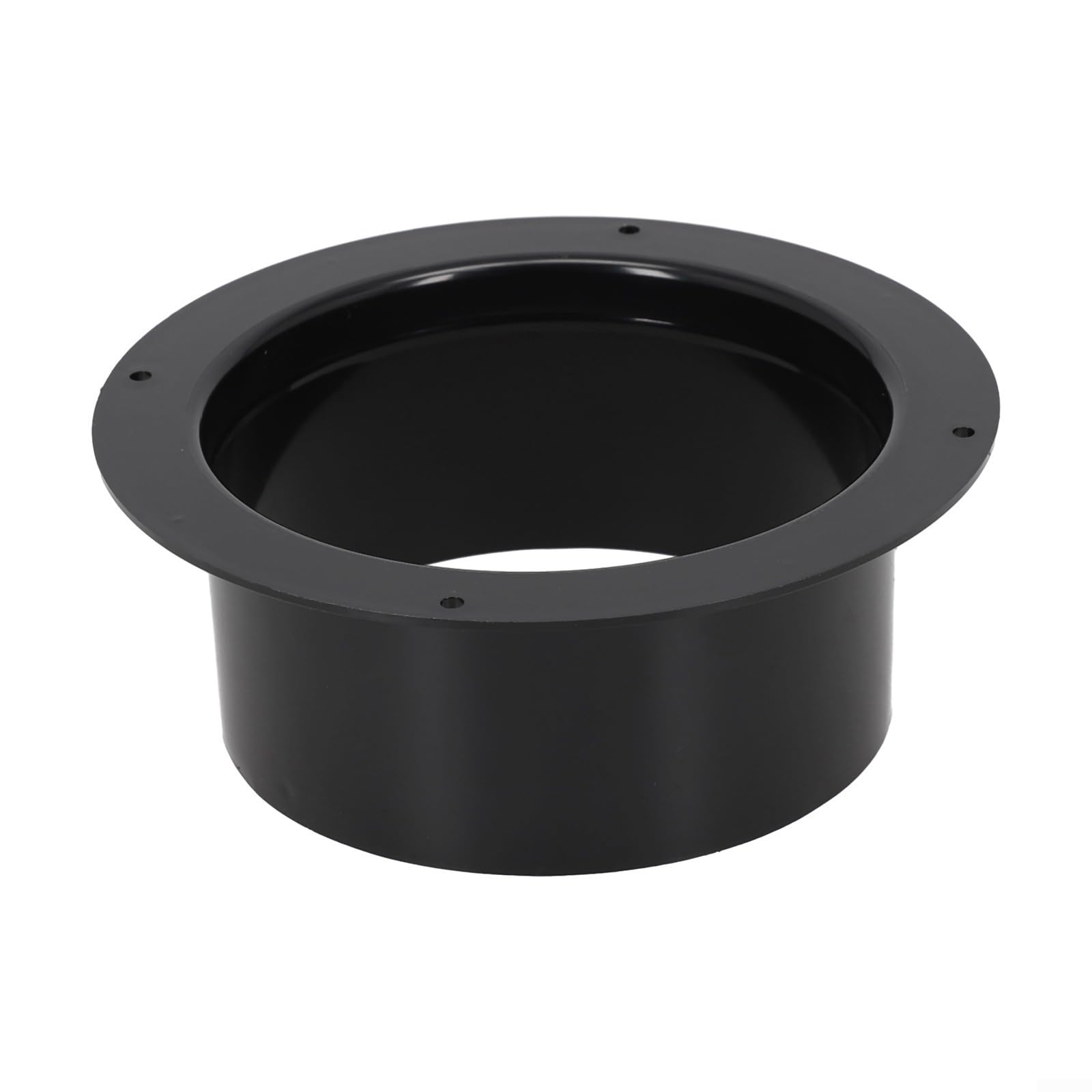 ABS Straight Pipe Flange Connector for Ventilation Ducting, Black Wall-Mounted Exhaust Outlet Adapter in 4in 5in 6in Sizes for HVAC Cooling and Heating Systems(5inch（125mm）)