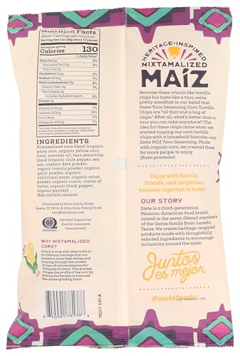 Image of Siete Family Foods, Chips Tortilla Maiz Taco Seasoning, 7.5 Ounce