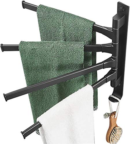 Porte-serviettes rotatif anti-humidité pour optimiser les petits murs - 3