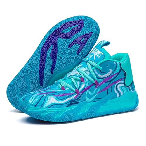 Mens Lace Up Multicolor High Top Basketball Shoe Non-Slip Breathable Running Shoes Fahsion Lightweight Outdoor Gym Sneakers