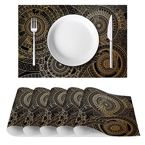 Set de table or mandala chic haut de gamme résistant à la chaleur
