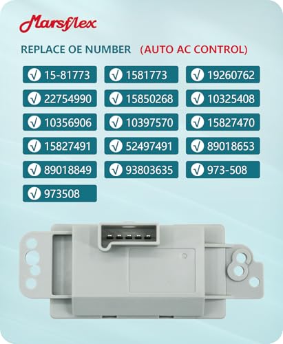 Image of Marsflex Blower Motor Resistor 1581773 2003 2004 2005 2006 2007 for Chevy Chevrolet Tahoe Silverado Trailblazer Avalanche, for GMC Sierra Yukon, Blower Resistor 973-508 89018653 for Auto AC Control