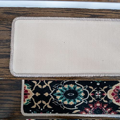 Benissimo, 13+1 Stair Treads Carpet With Landing Slip Resistant Stair Rugs, Set Of 13 (9"X32") + 1 (31"X31") Runner For Indoor Wooden Steps, Printed Design, Deep Ocean #TOP6