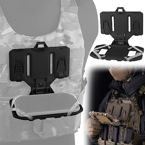 Placa porta teléfono táctico negro con adaptador Molle chaleco