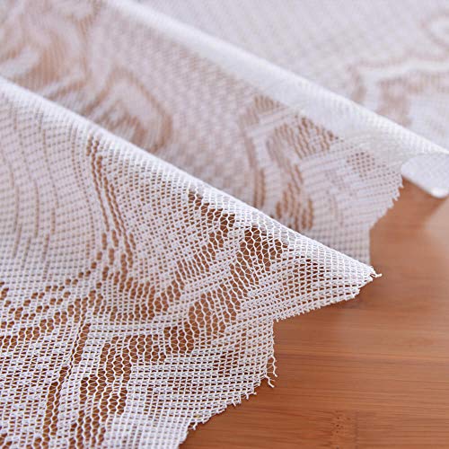Wubodti White Lace Rectangular Tablecloths Angel Pattern Floral Embroidered Table Linens For Baby Showers Wedding Parties Table Covers For Rectangle Dining Room Kitchen Tables, 60W X 84L #TOP4