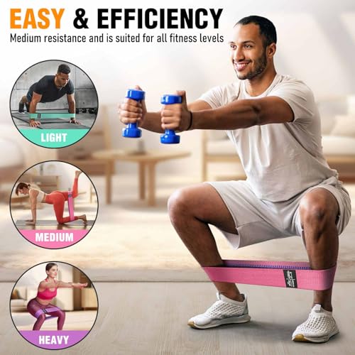 image for COOBONS FITNESS Fabric Resistance Bands for Working Out - Exercise Ban