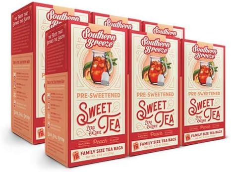 Southern Breeze Sweet Tea Peach, 16Count (Pack of 6)