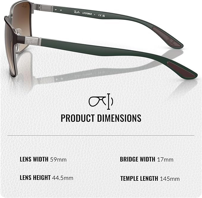 Image of Ray-Ban RB3721 Square Shaped Sunglasses for Men & Women with Official RAYBAN Eyewear Kit