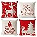 Tscdy 4pz Natale Federa per Cuscini, Buon Natale Cuscini per divani Decorativo Cotone Biancheria Cuscino copricuscini Divano Caso Federa per Cuscino (45x45cm), Natale B
