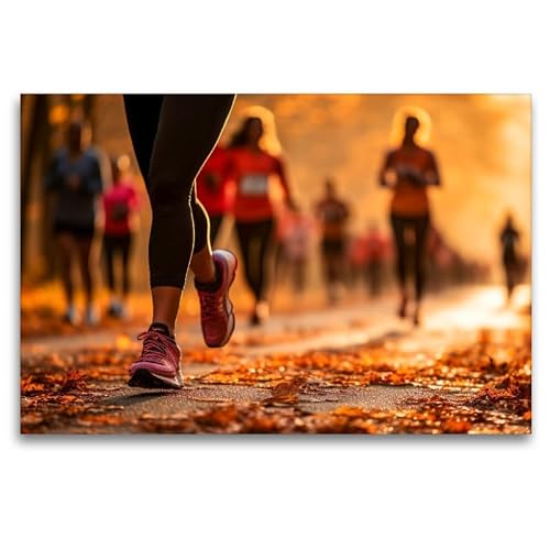 CALVENDO Premium Textil-Leinwand 120 x 80 cm Quer-Format Joggen | Wandbild, HD-Bild auf Keilrahmen, Wanddekoration, Kunstdruck von Peter Roder