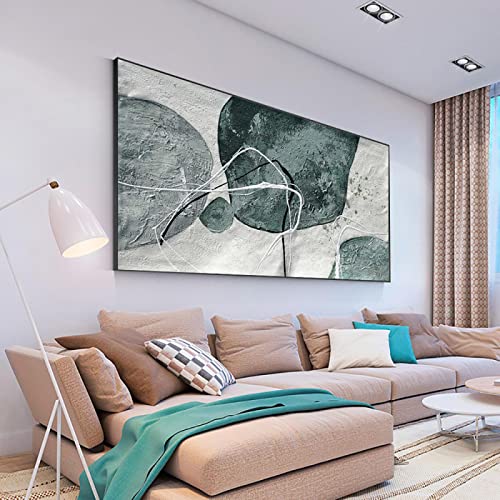 Impressions sur toile grand abstrait texturé orange bleu 40x80cm boho