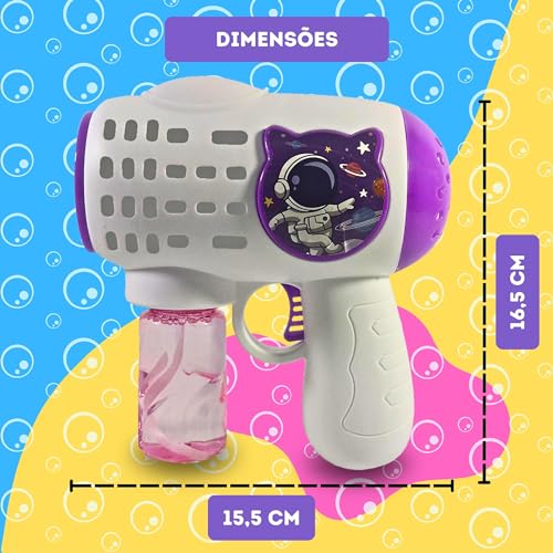 Lança Bolhas De Sabão Automática Infantil Máquina Pistola Lançador de Bolhas Bola De Sabão (Branco)