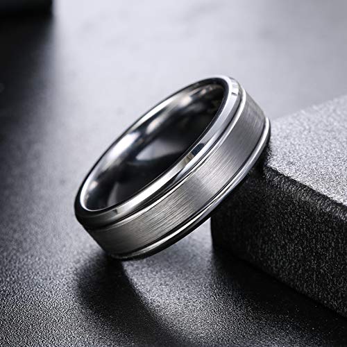 YADOCA 8MM Classico Anello in Carburo di Tungsteno...